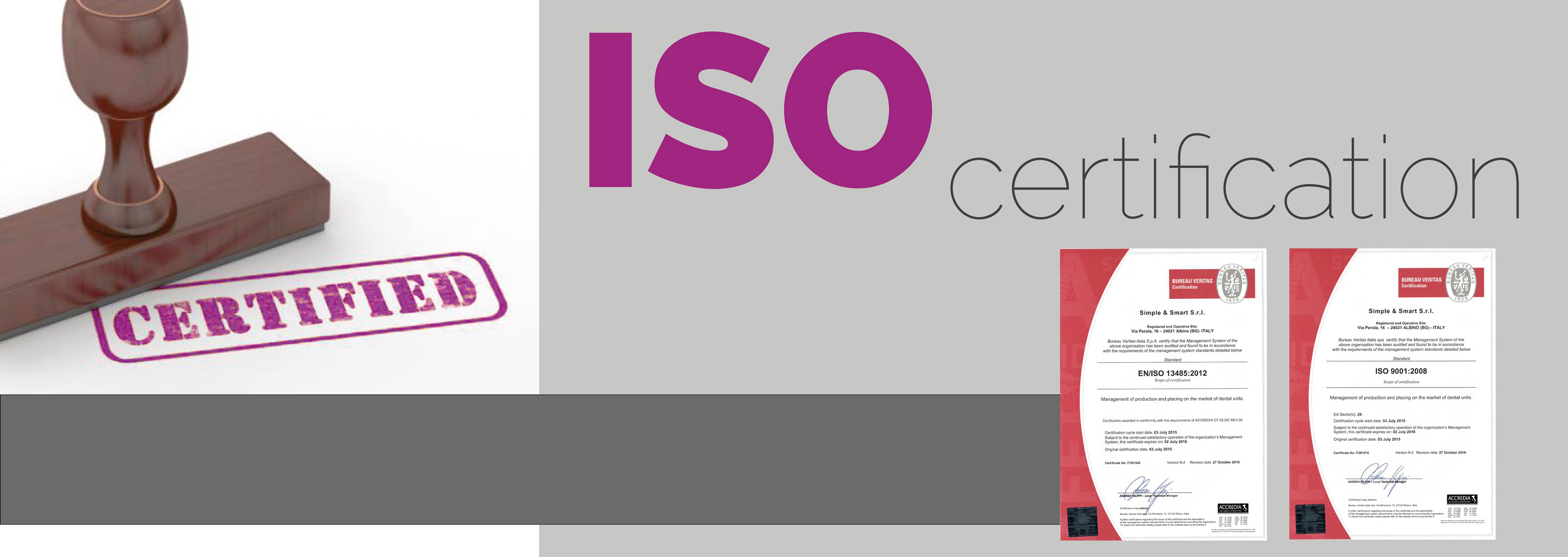 ISO Certifications / Quality and Security standard / Simple & Smart